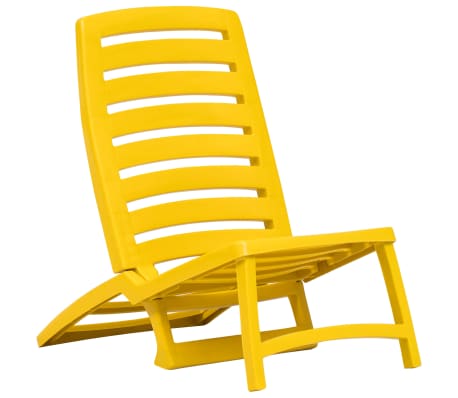 vidaXL Kids' Folding Beach Chair 4 pcs Plastic Yellow