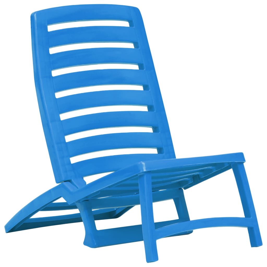 vidaXL Chaise de plage pliable pour enfants 4 pcs Plastique Bleu