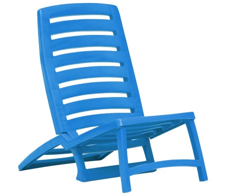 vidaXL Sulankstomos paplūdimio kėdės, 4 vnt., mėlynos, plastikas