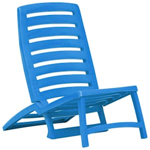 vidaXL Folding Beach Chair 4 pcs Plastic Blue