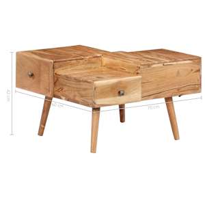 Konferenční stolek 70 x 60 x 42 cm masivní akáciové dřevo - obrázek 10