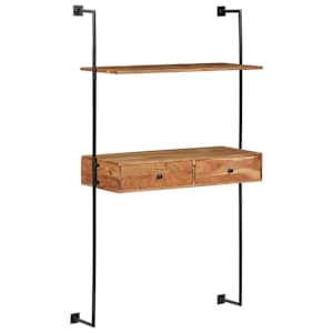 Nástěnný psací stůl 90 x 40 x 170 cm masivní akáciové dřevo - obrázek 9