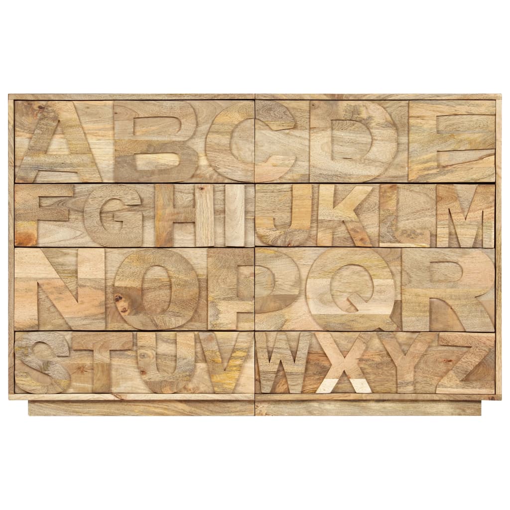 

vidaXL Alfabetkast met 6 lades 120x35x79 cm massief mangohout