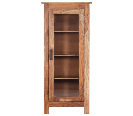 vidaXL Sheesham Wood Solid Highboard with 4 Shelves 1 Glass Door Display Cabinet Standing Cabinet Tall Cupboard 50 x 30 x 110 cm Rosewood