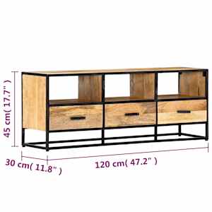 TV stolek 120 x 30 x 45 cm masivní mangovníkové dřevo - obrázek 8