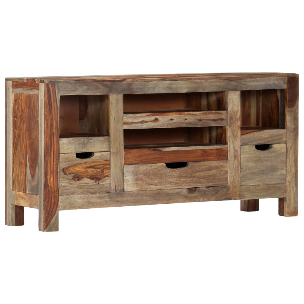 Příborník šedý 100 x 30 x 50 cm masivní akáciové dřevo - obrázek 14