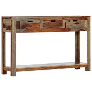 vidaXL konsoollaud 3 sahtliga, 120 x 30 x 75 cm, akaatsiapuu