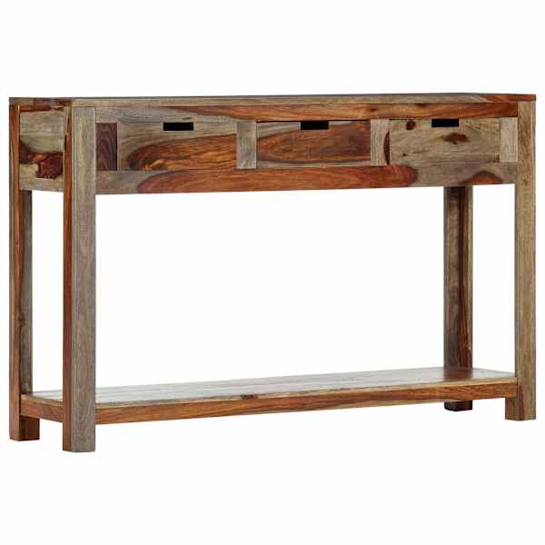 vidaXL konsoollaud 3 sahtliga, 120 x 30 x 75 cm, akaatsiapuu