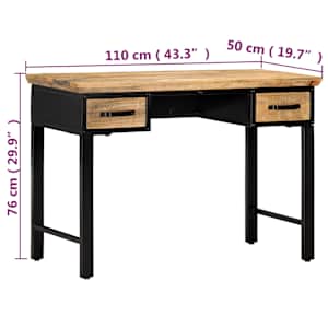Psací stůl 110 x 50 x 76 cm masivní mangovníkové dřevo - obrázek 7