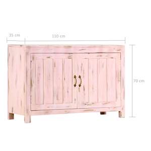 Příborník světle růžový 110x35x70 cm masivní mangovníkové dřevo - obrázek 8