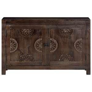 Příborník vyřezávaný design 110 x 35 x 70 cm masivní mangovník - obrázek 2