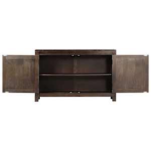 Příborník vyřezávaný design 110 x 35 x 70 cm masivní mangovník - obrázek 3