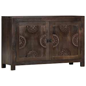 Příborník vyřezávaný design 110 x 35 x 70 cm masivní mangovník - obrázek 9