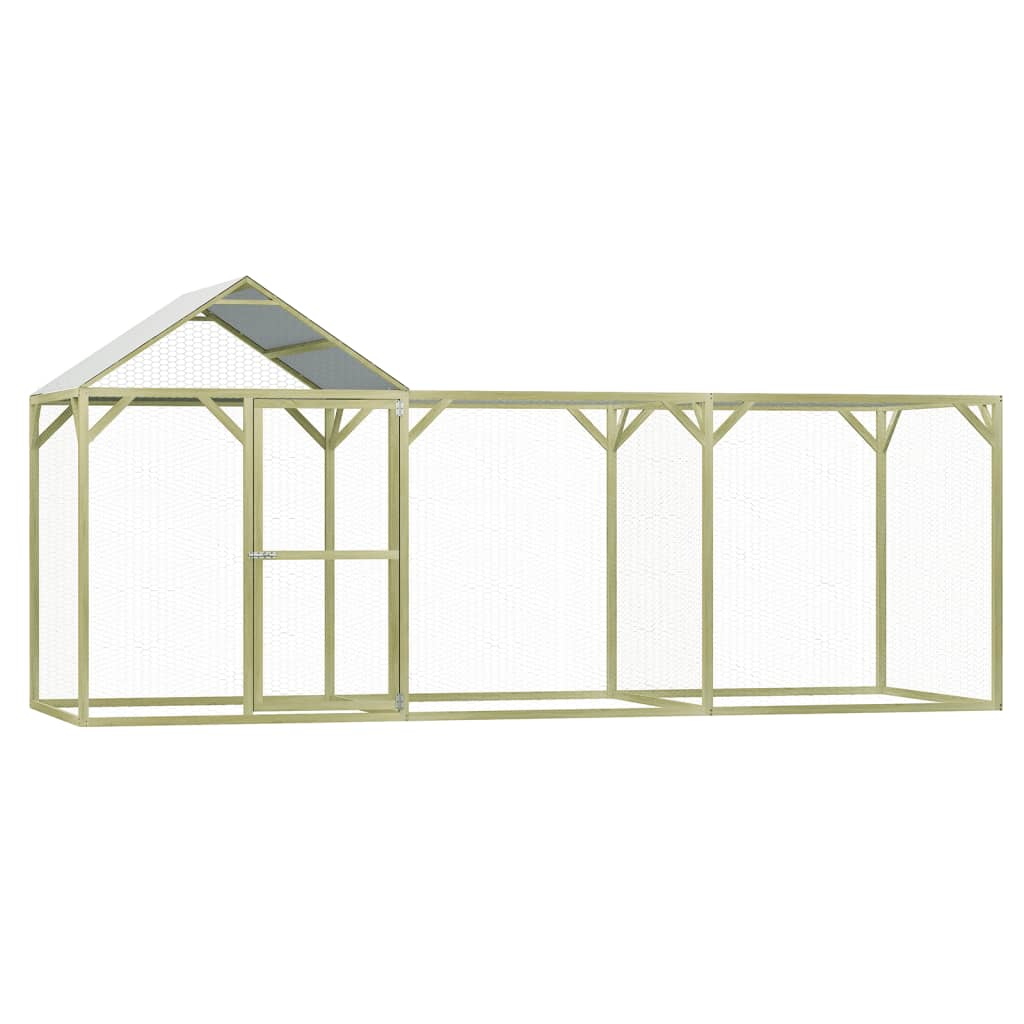 vidaXL Poulailler 4,5x1,5x2 m bois de pin imprégné et acier