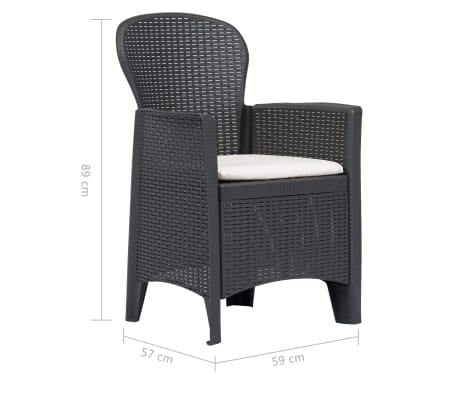 Vidaxl Garden Chair 2 Pcs With Cushion Brown Plastic Rattan Look Com - Brown Plastic Garden Furniture Vidaxl Garden Chair 2 Pcs With Cushion Brown Plastic Rattan Look Com - Brown Plastic Garden Furniture
