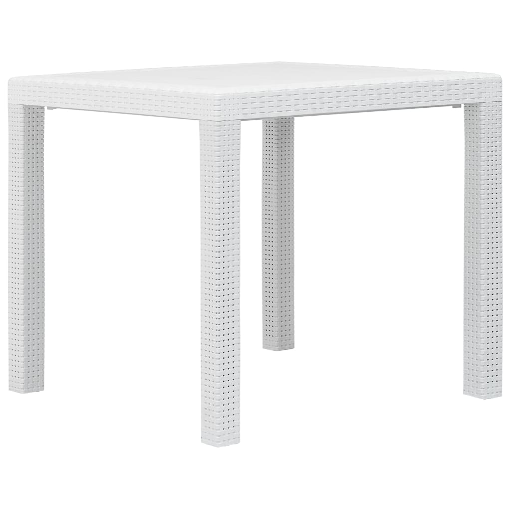 vidaXL havebord 79 x 79 x 72 cm plastik rattanlook hvid