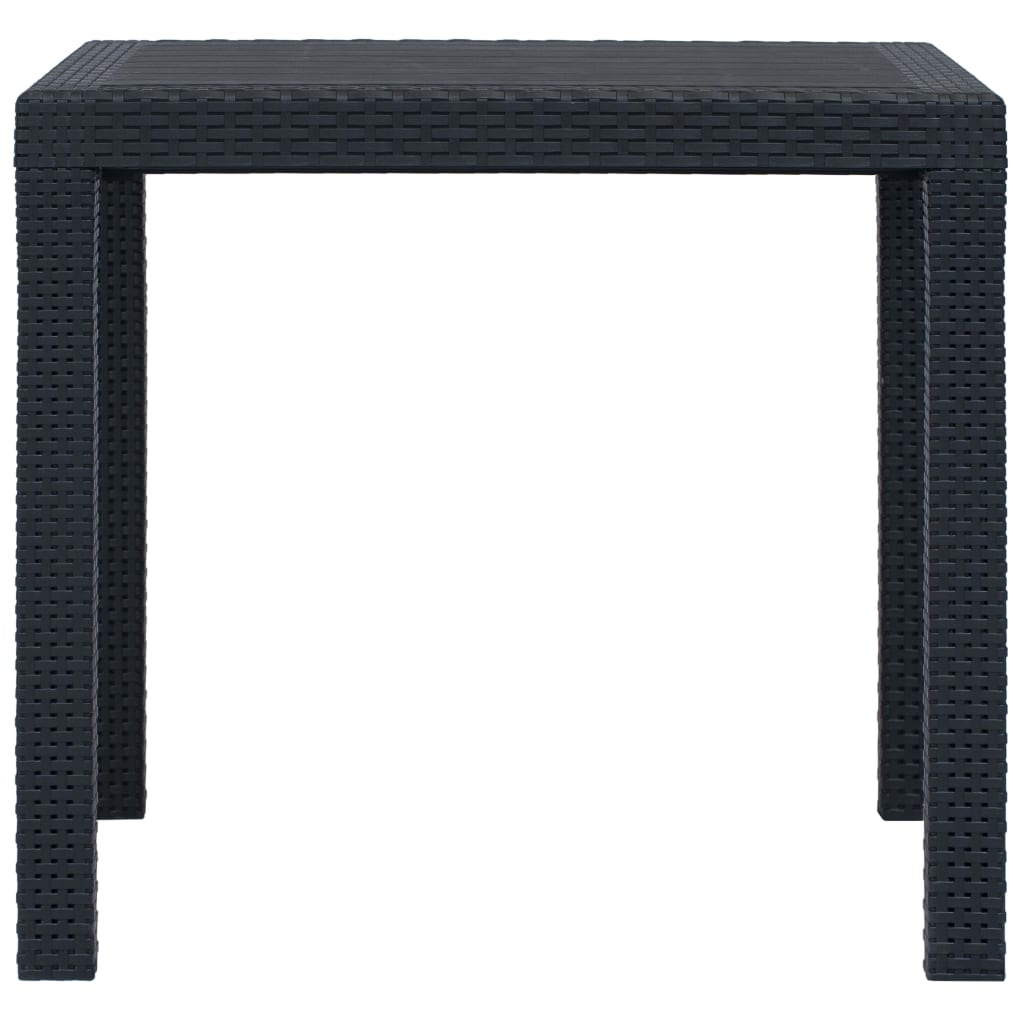 vidaXL Tuintafel 79x79x72 cm rattan-look kunststof antraciet