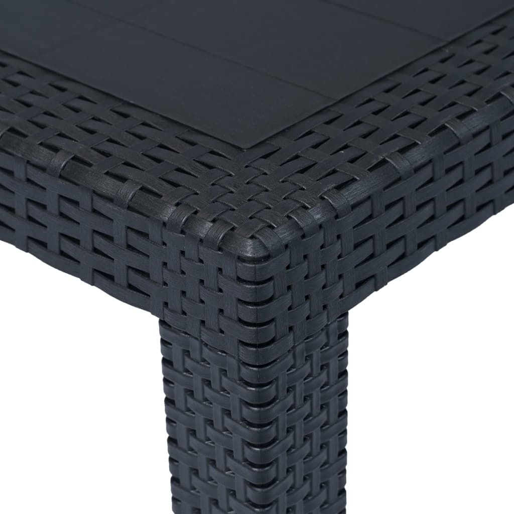 Thumbnail - vidaXL Gartentisch Anthrazit 79x79x72 cm Kunststoff Rattan-Optik