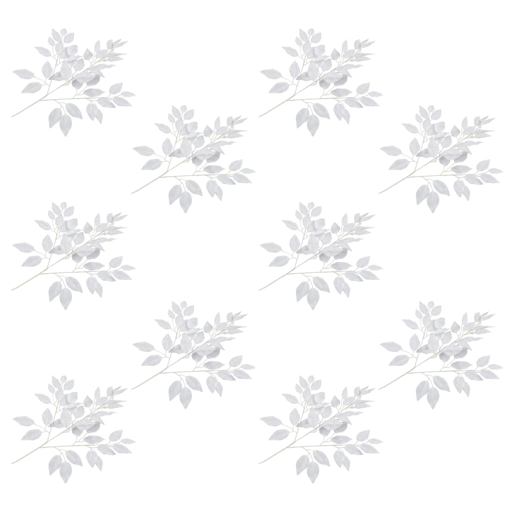 vidaXL Kunstbladeren vijg 10 st 65 cm wit vidaXL Kunstbladeren vijg 10 st 65 cm wit