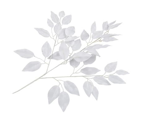 vidaXL Künstliche Blätter Ficus 10 Stk. Weiß 65 cm