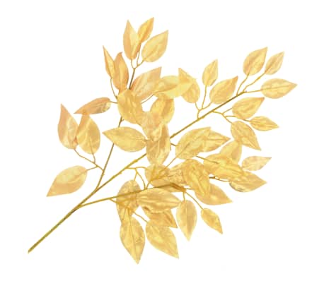 vidaXL Künstliche Blätter Ficus 10 Stk. Golden 65 cm