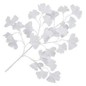 Umělé listy ginko biloba 10 ks bílé 65 cm - obrázek 2