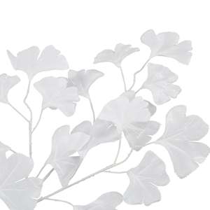 Umělé listy ginko biloba 10 ks bílé 65 cm - obrázek 3