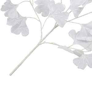Umělé listy ginko biloba 10 ks bílé 65 cm - obrázek 4