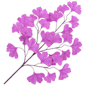 Umělé listy ginko biloba 10 ks fialové 65 cm - obrázek 2