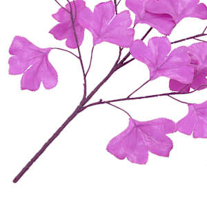 Umělé listy ginko biloba 10 ks fialové 65 cm - obrázek 4