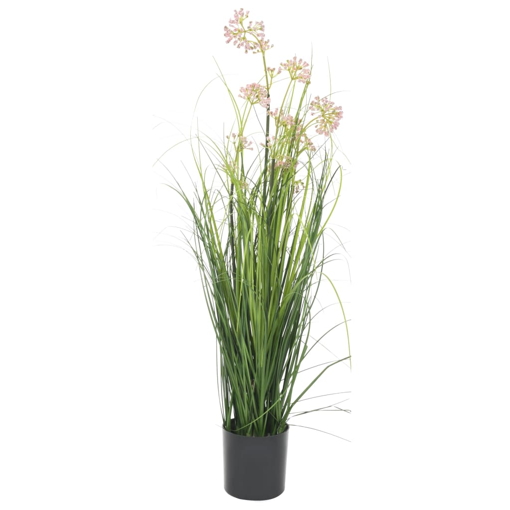vidaXL Plantă iarbă artificială în ghiveci cu flori, 75 cm vidaxl.ro
