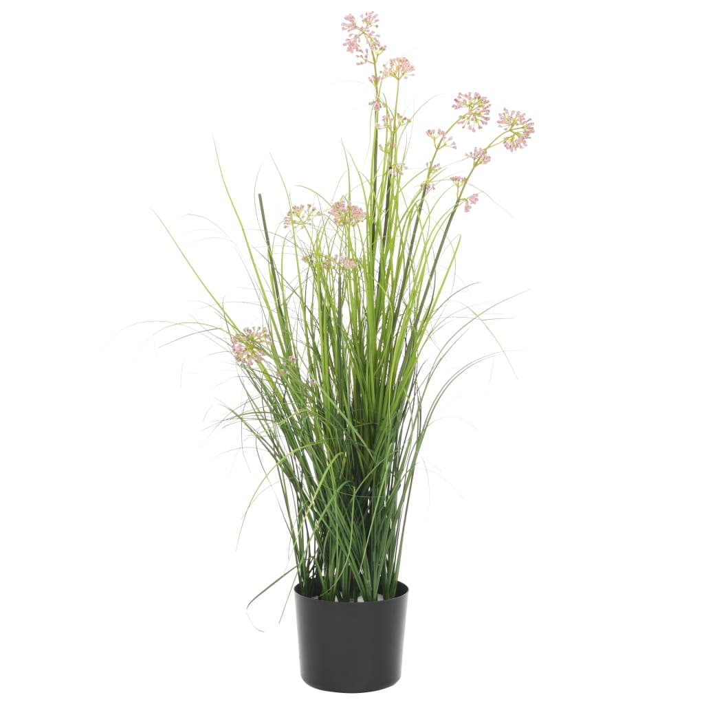 vidaXL Plantă iarbă artificială în ghiveci cu flori, 95 cm 