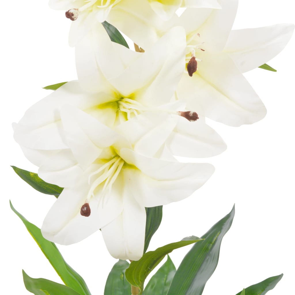 vidaXL Umělá rostlina lilie s květináčem bílá 65 cm