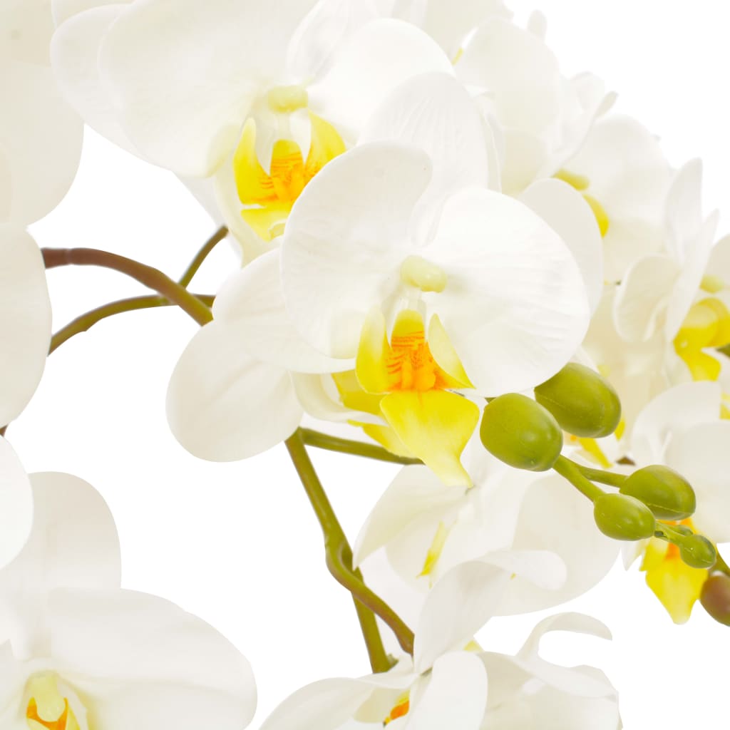 vidaXL Artificial Plant Orchid with Pot White 60 cm
