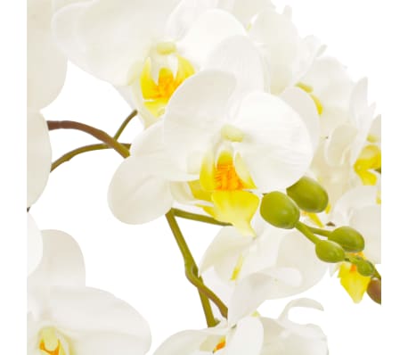vidaXL Planta artificial orquídea con macetero blanco 60 cm