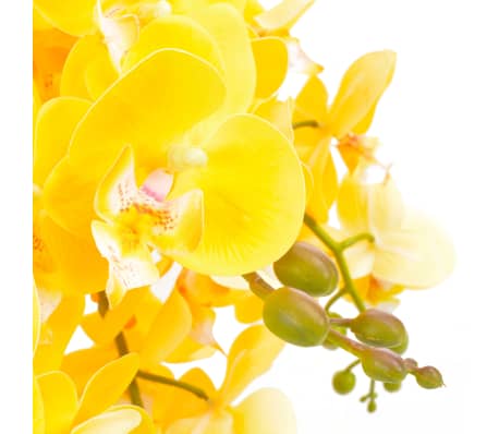 vidaXL Plante artificielle avec pot Orchidée Jaune 60 cm