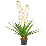 vidaXL Kunstplant met pot orchidee 90 cm wit