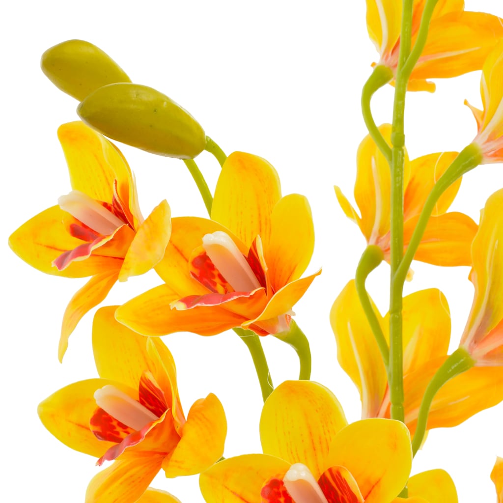 Kunstplant met pot orchidee 90 cm geel
