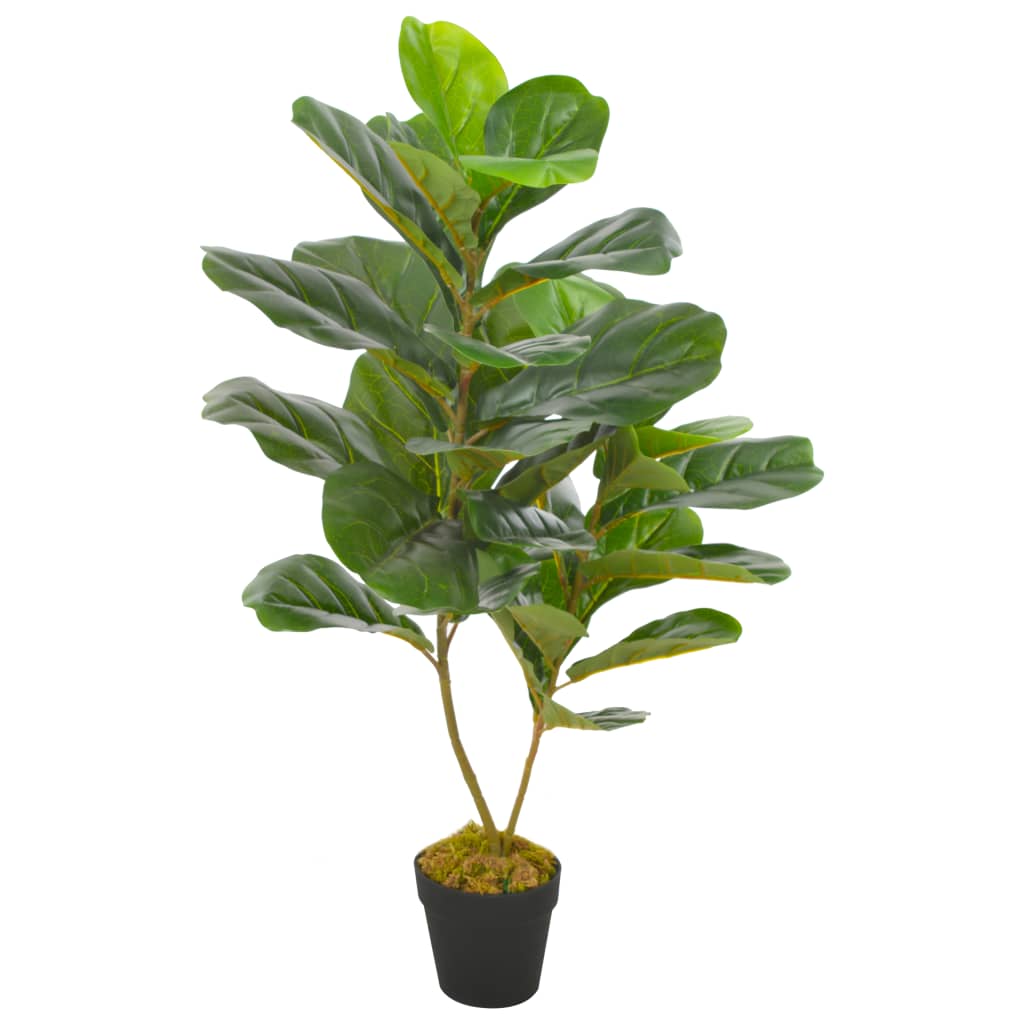 vidaXL Plantă artificială ficus cu ghiveci, verde, 90 cm vidaXL
