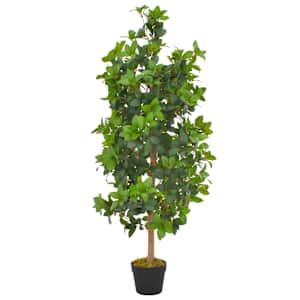 vidaXL kunsttaim loorberipuu potiga, roheline, 120 cm