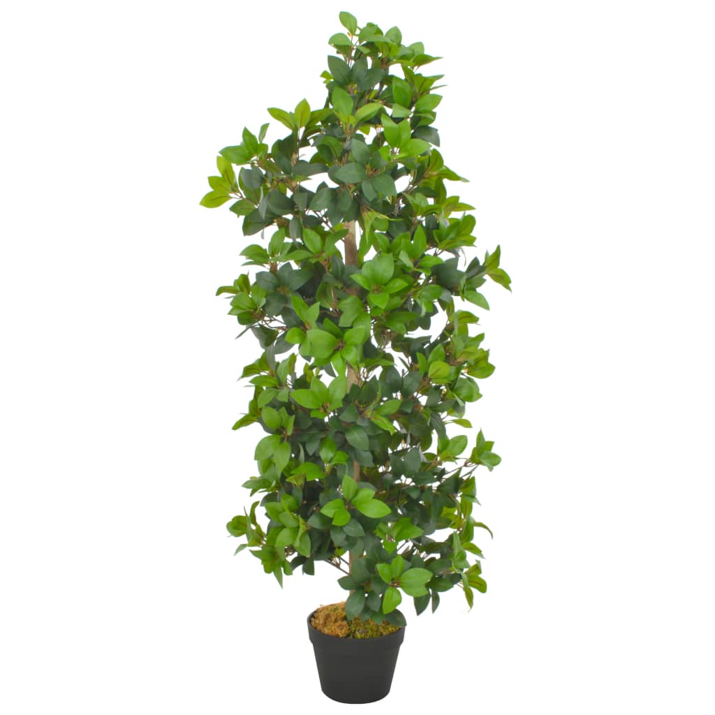 4: vidaXL kunstig plante laurbærtræ med utepotte grøn 120 cm