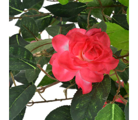 vidaXL Dirbtinė kamelija su vazonu, žalios spalvos, 125cm