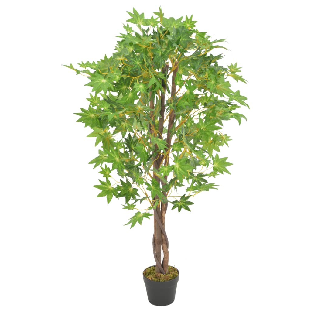 vidaXL kunstig løvtræ med potte 120 cm grøn