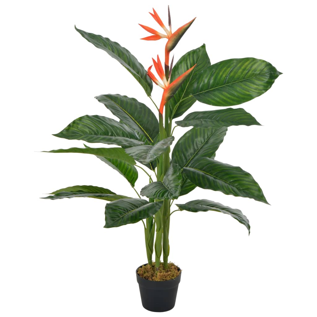 vidaXL Plantă artificială Strelitzia cu ghiveci, roșu, 100 cm