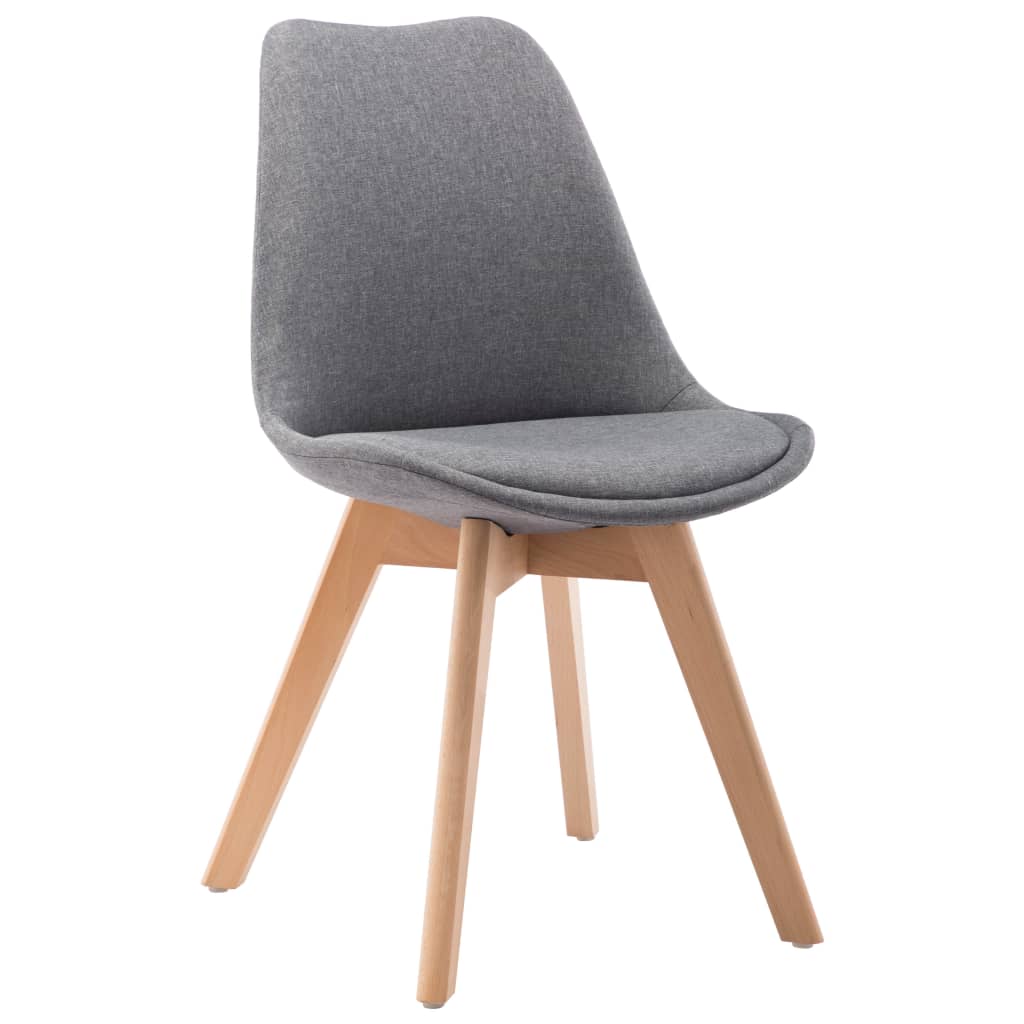 

vidaXL Eetkamerstoelen 6 st stof lichtgrijs