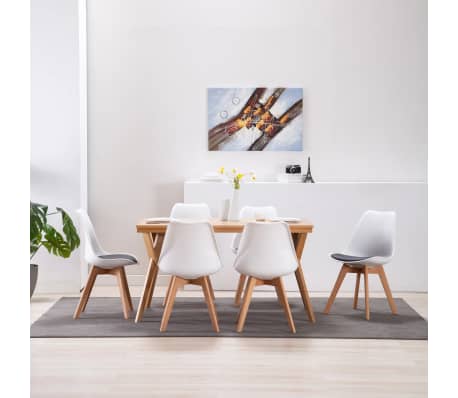vidaXL Chaises de salle à manger 6 pcs Blanc et noir Similicuir vidaXL Chaises de salle à manger 6 pcs Blanc et noir Similicuir