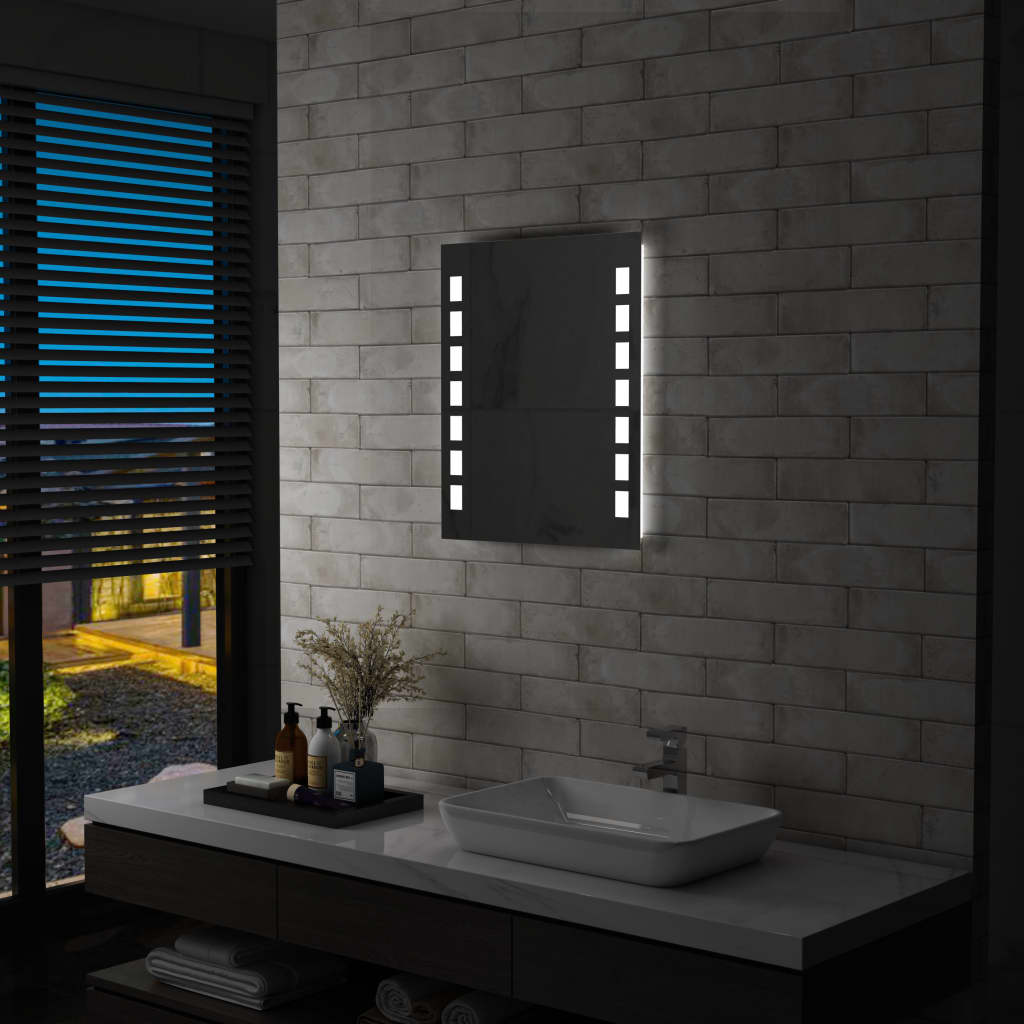 vidaXL Oglindă cu LED de perete de baie, 50 x 60 cm vidaXL