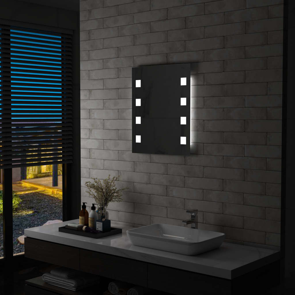 vidaXL badeværelsesspejl med LED 50 x 60 cm