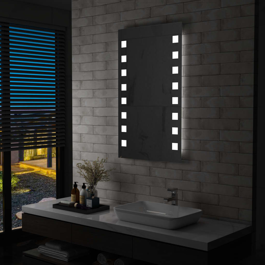 vidaXL Oglindă cu LED de perete de baie, 60 x 100 cm
