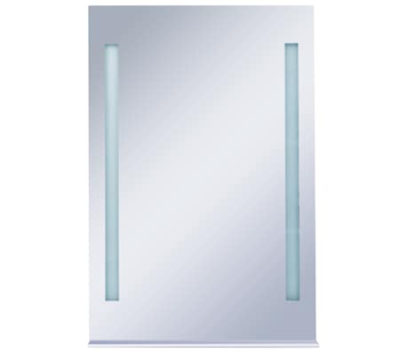 vidaXL Badrumsspegel LED med hylla 60x80 cm